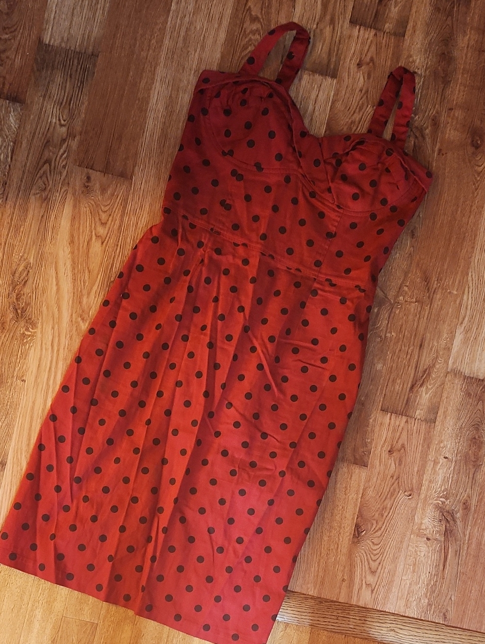 Deadly Dames Red Polka Dot Wiggle Dress